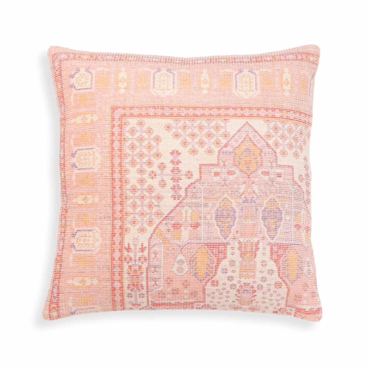 Persia 20" Pink Square Throw Pillow Cover - With Insert