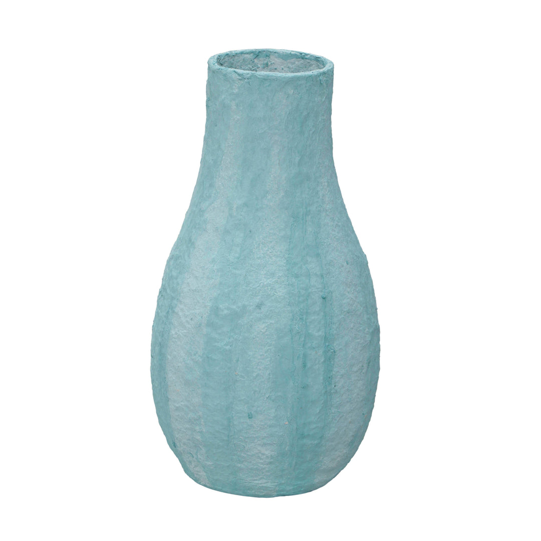 Cotton Mache Vase in Cloudy Blue
