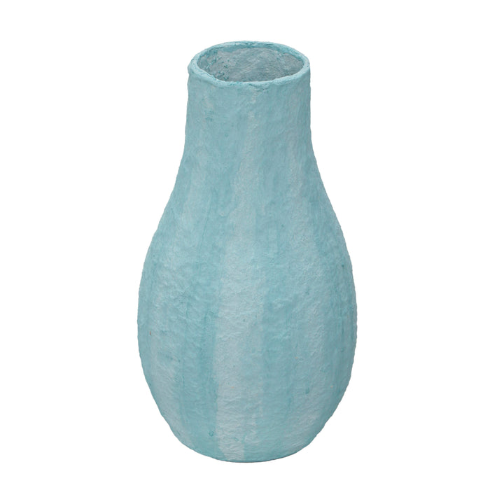 Cotton Mache Vase in Cloudy Blue