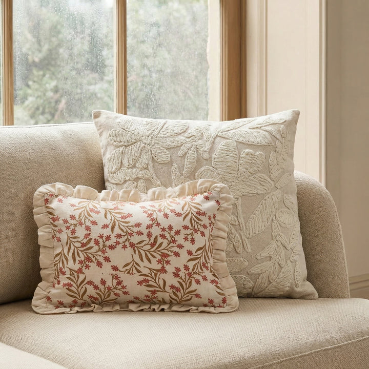 Tabitha 20" Square Embroidered Throw Pillow - Pillow Cover Only
