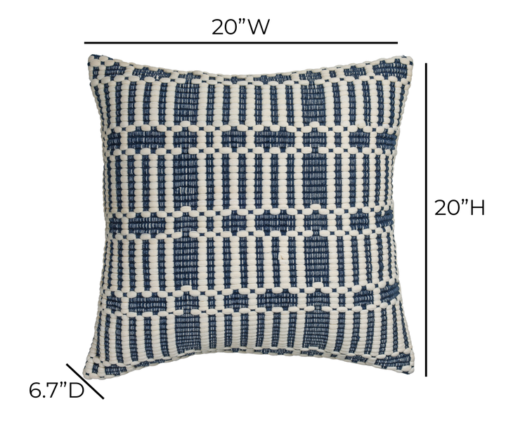 Maresh 20" Square Woven Throw Pillow - Ocean / With Insert