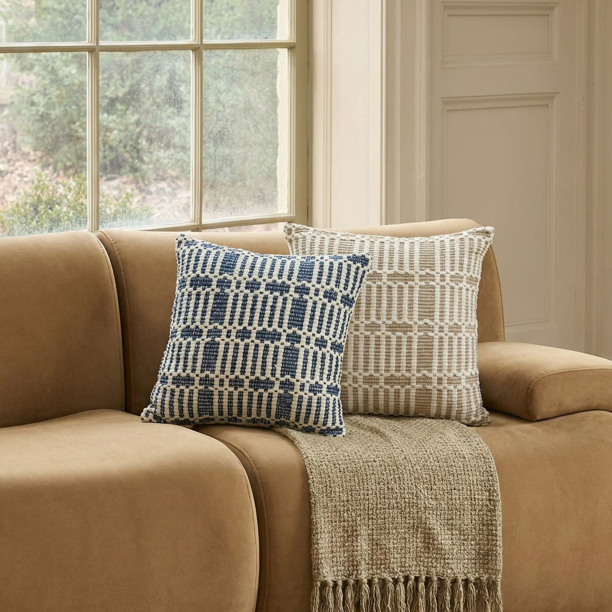 Maresh 20" Square Woven Throw Pillow - Cloud / Pillow Cover Only