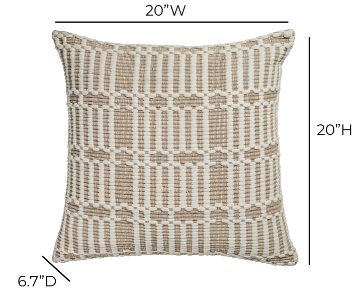 Maresh 20" Square Woven Throw Pillow - Cloud / With Insert