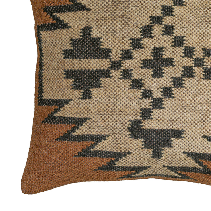 Terra 20"  Square Wool and Jute Kilim Throw Pillow - Mesa / With Insert
