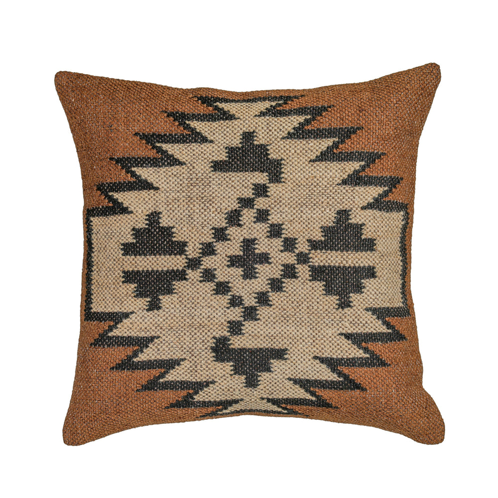 Terra 20"  Square Wool and Jute Kilim Throw Pillow - Mesa / With Insert