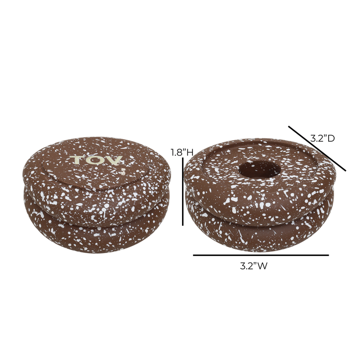 Gabby Rust Stacking Candle Holder - Set of 2