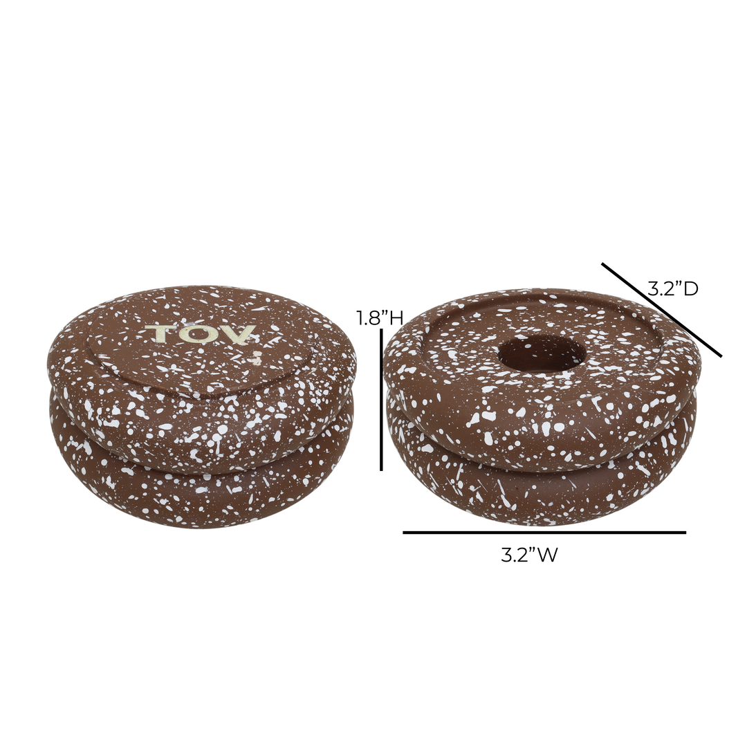 Gabby Rust Stacking Candle Holder - Set of 2