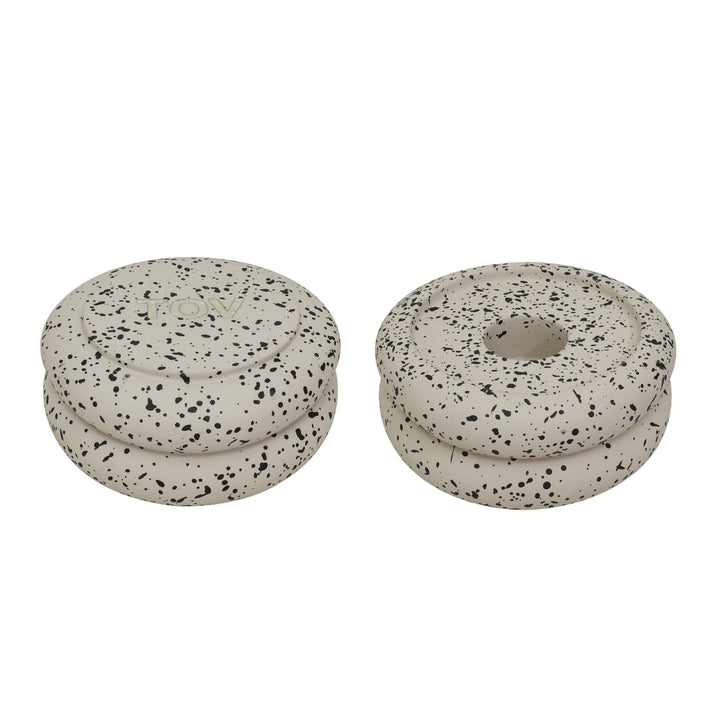 Gabby Cream Stacking Candle Holder - Set of 2