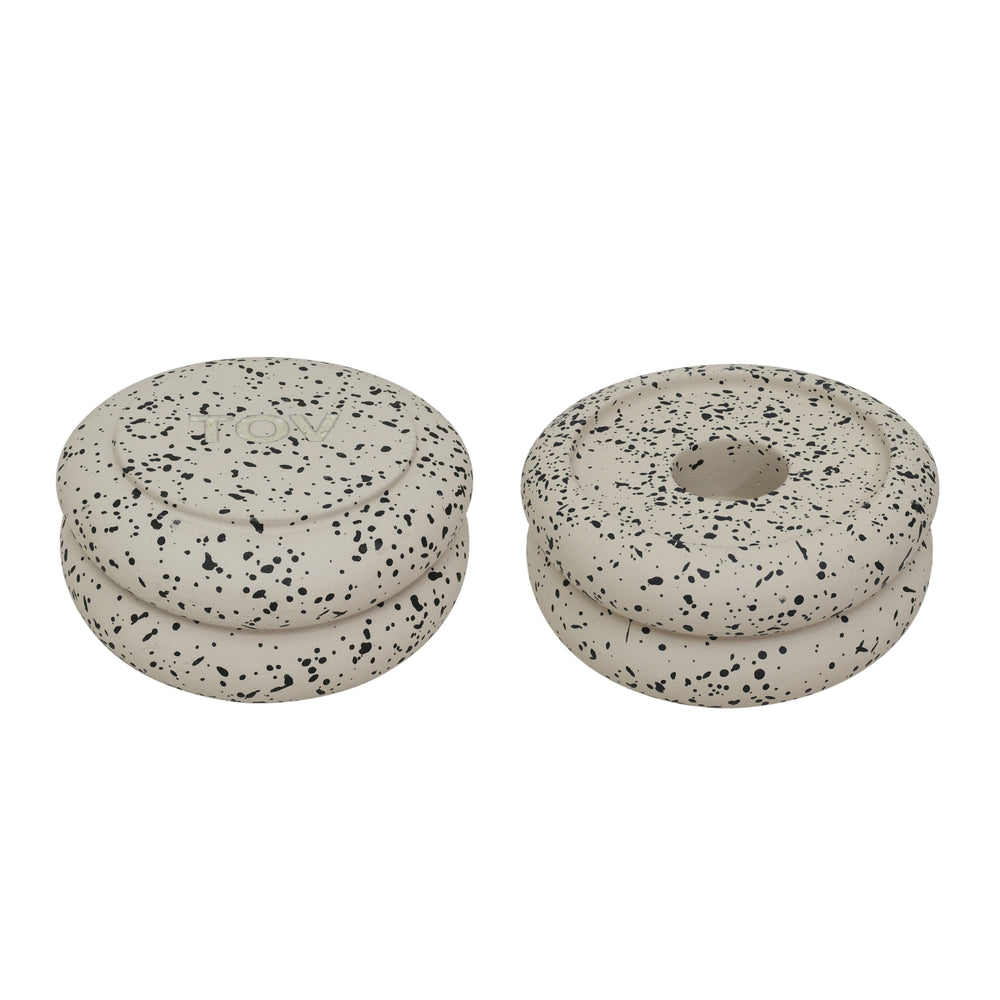 Gabby Cream Stacking Candle Holder - Set of 2