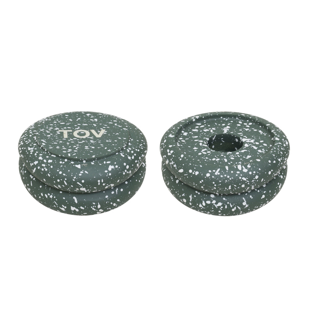 Gabby Green Stacking Candle Holder - Set of 2