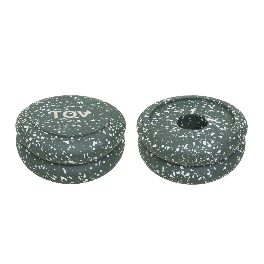 Gabby Green Stacking Candle Holder - Set of 2