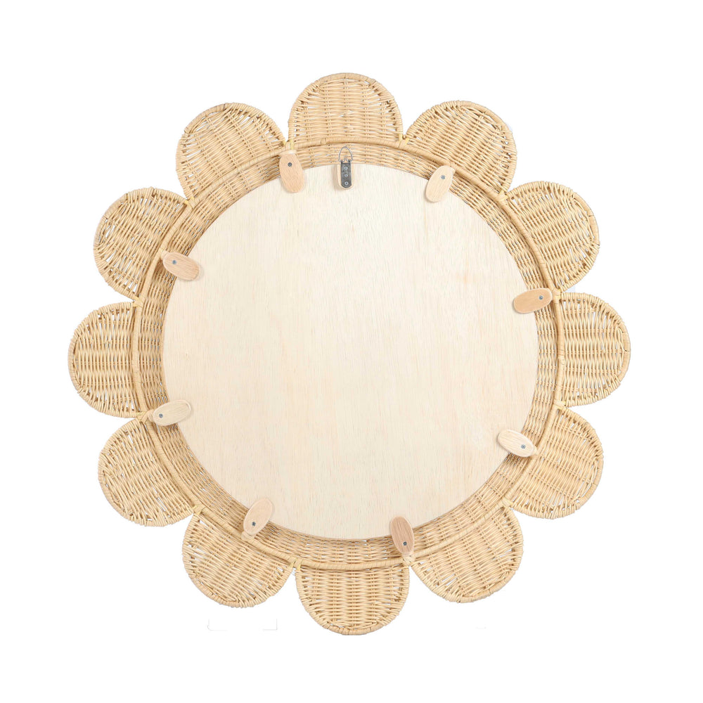 Coralie 33.4" Rattan Round Wall Mirror