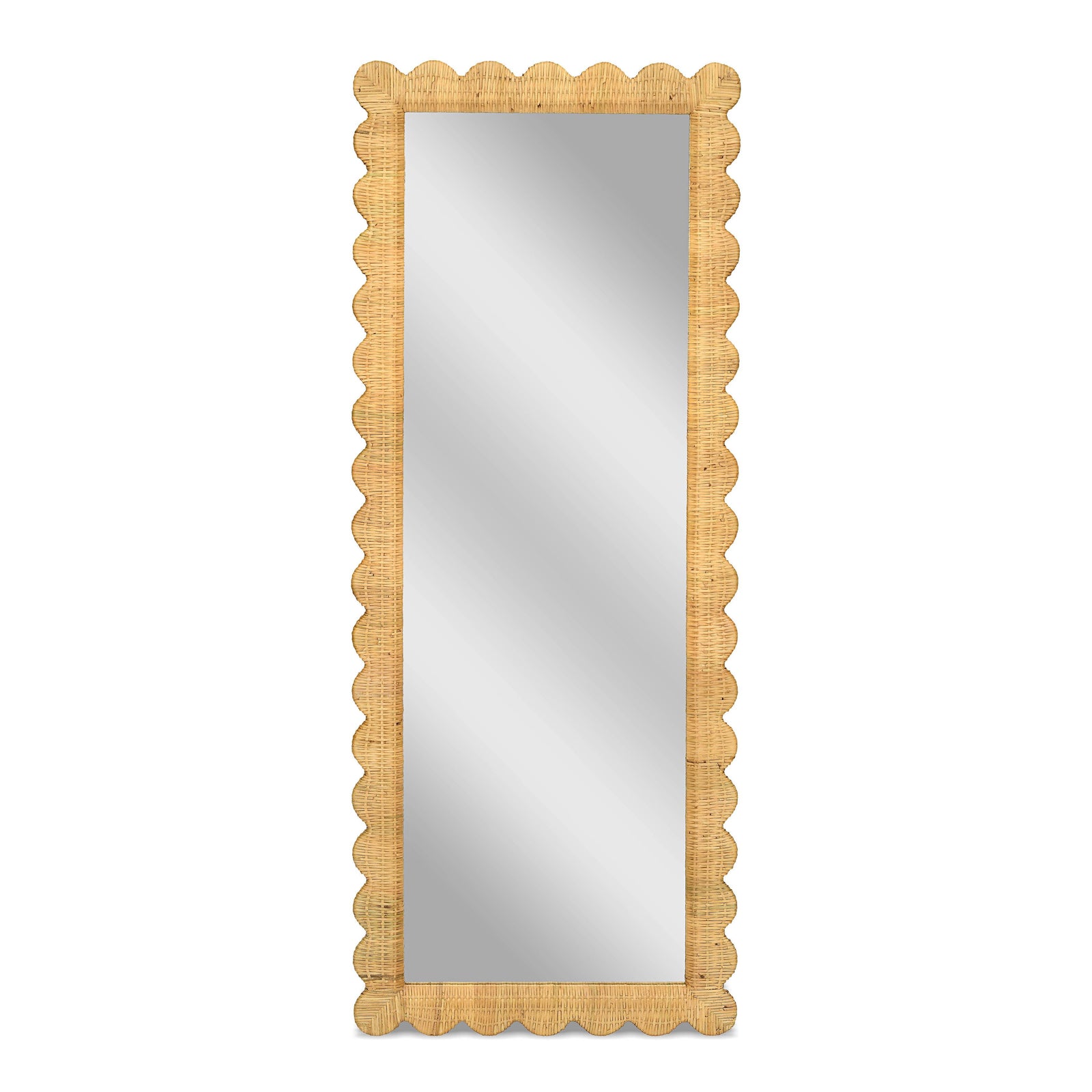 TOV Furniture Bama 29.1" x 75" Long Natural Rattan Wall Mirror