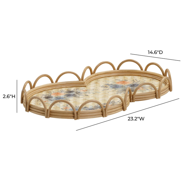 Corey Figure Eight Floral Bamboo Tray