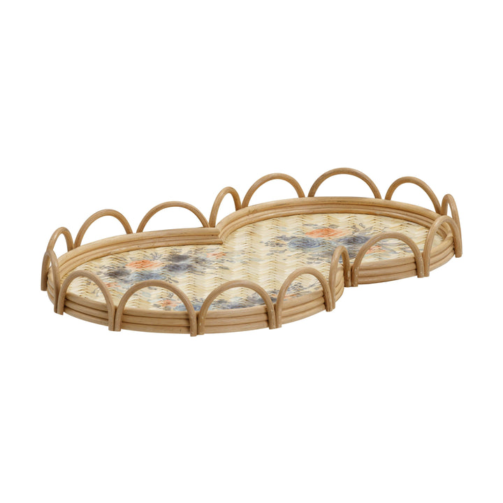 Corey Figure Eight Floral Bamboo Tray
