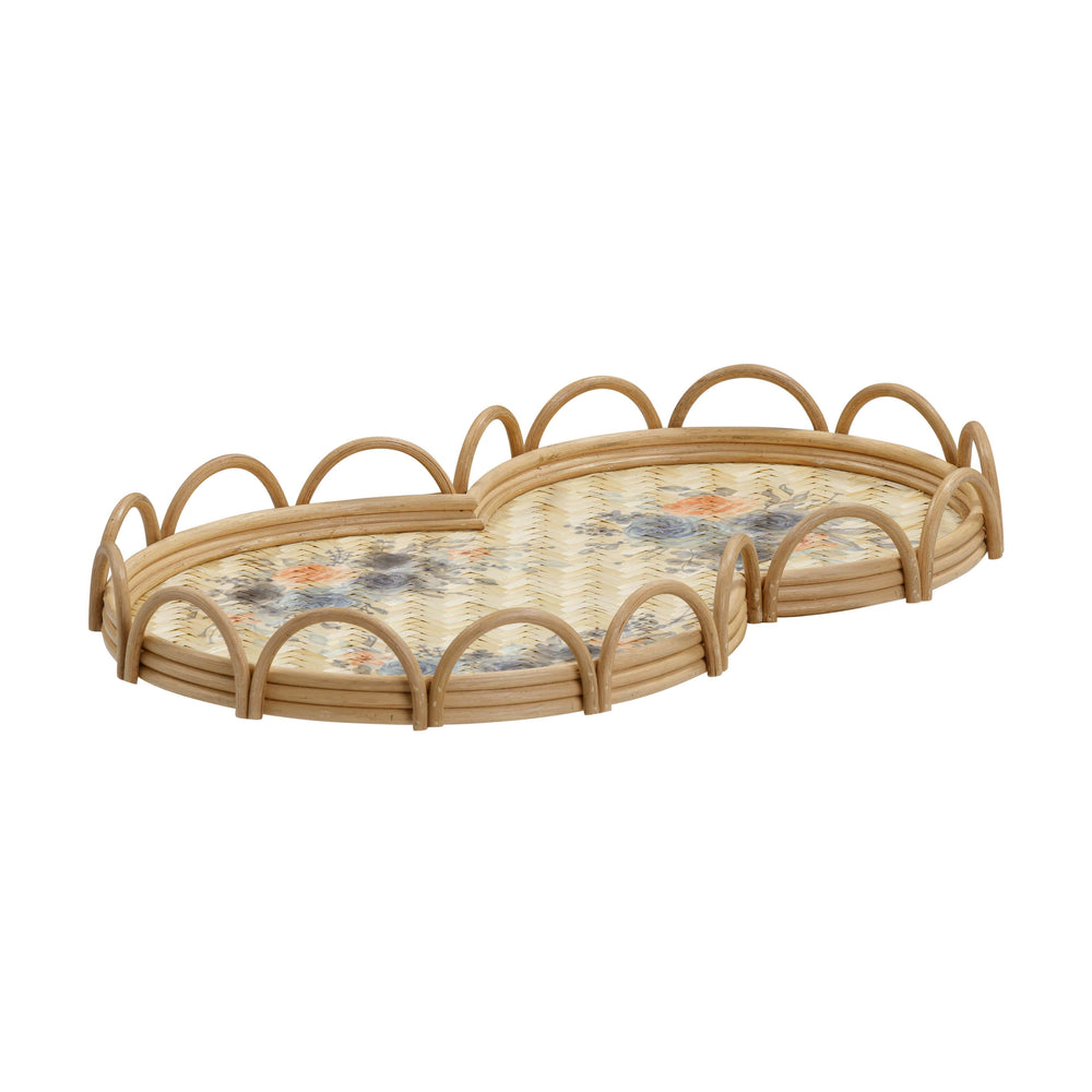 Corey Figure Eight Floral Bamboo Tray