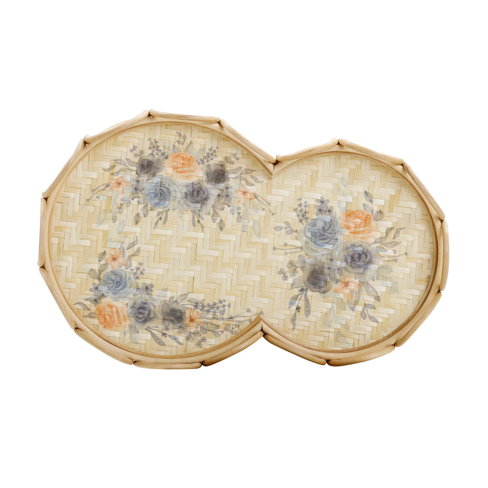 Corey Figure Eight Floral Bamboo Tray