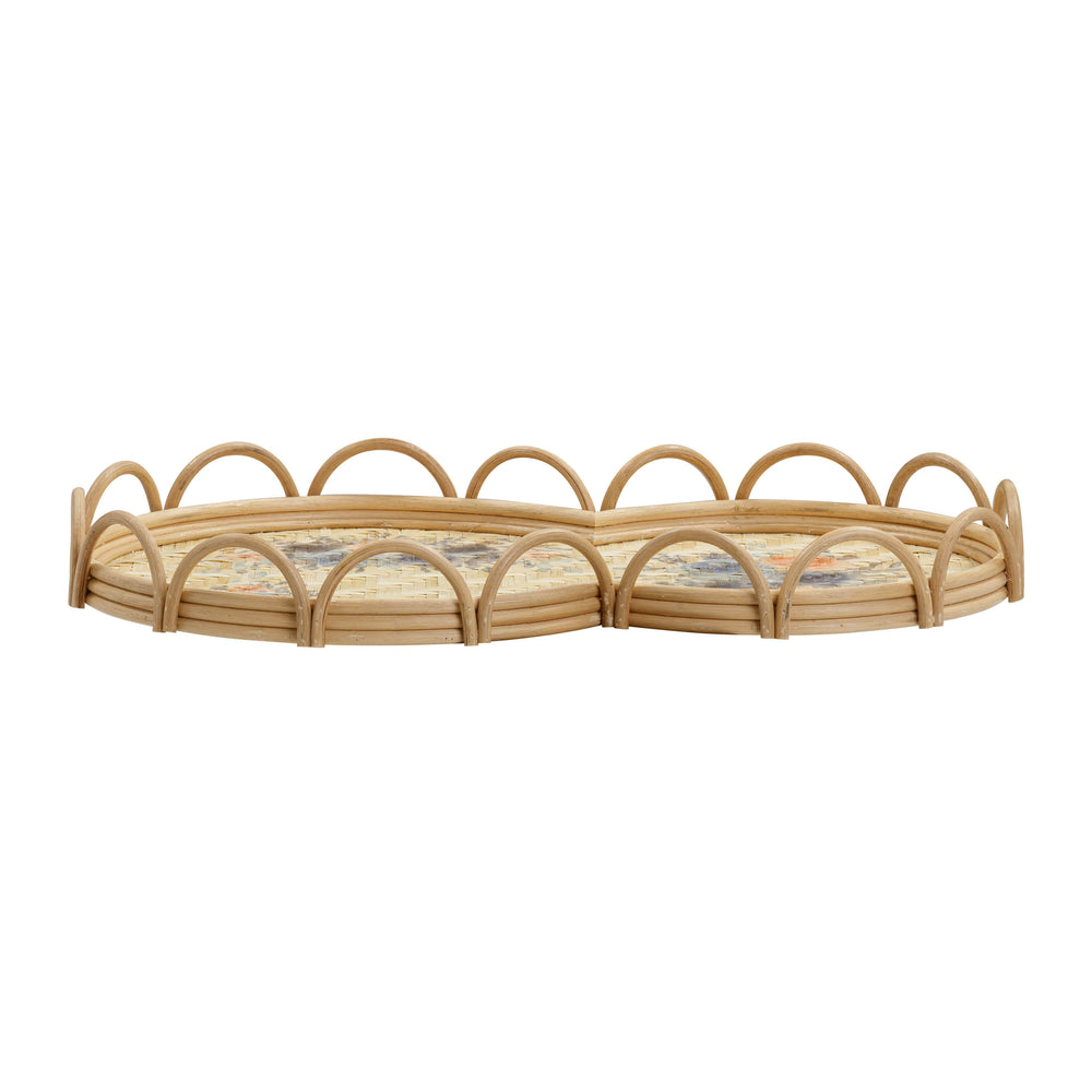 Corey Figure Eight Floral Bamboo Tray