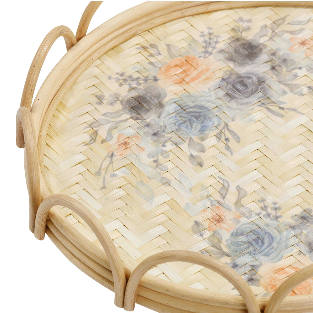 Corey Figure Eight Floral Bamboo Tray