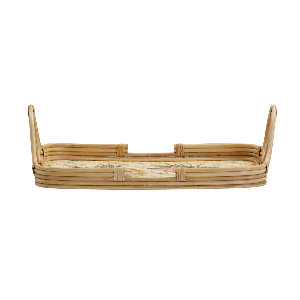 Corey Rectangular Floral Bamboo Tray