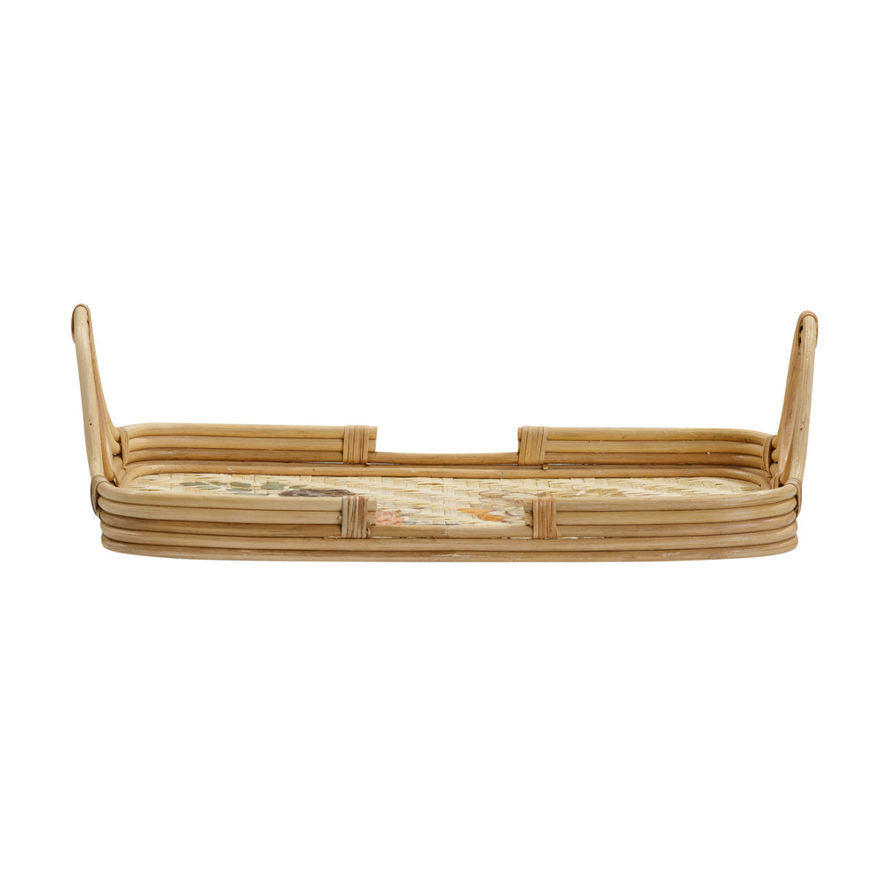 Corey Rectangular Floral Bamboo Tray