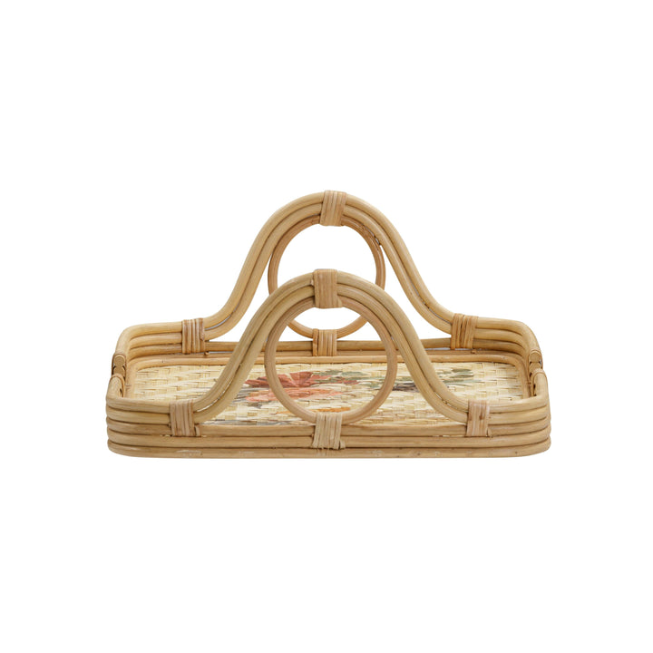 Corey Rectangular Floral Bamboo Tray