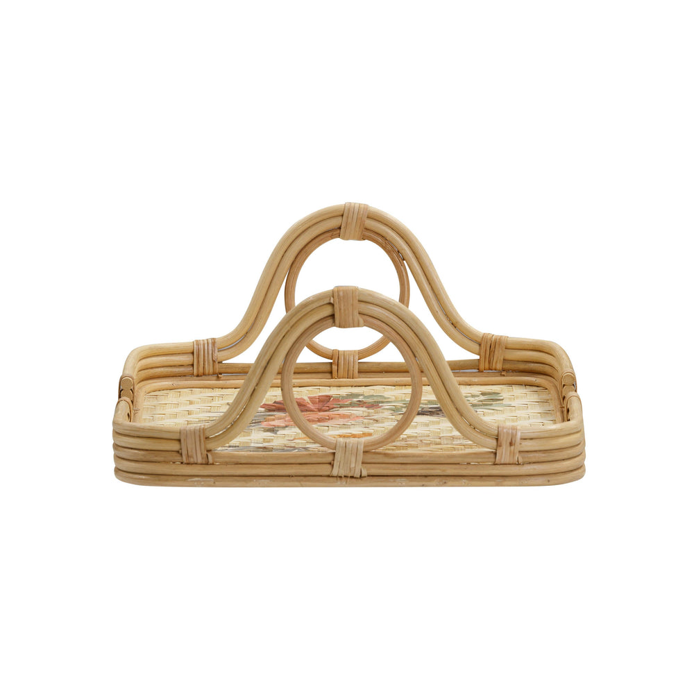 Corey Rectangular Floral Bamboo Tray