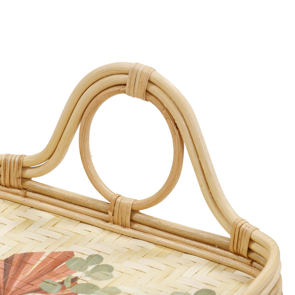 Corey Rectangular Floral Bamboo Tray