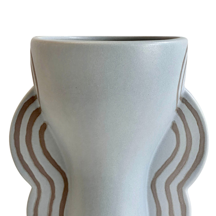 Ceramic Line Art Goblet Vase