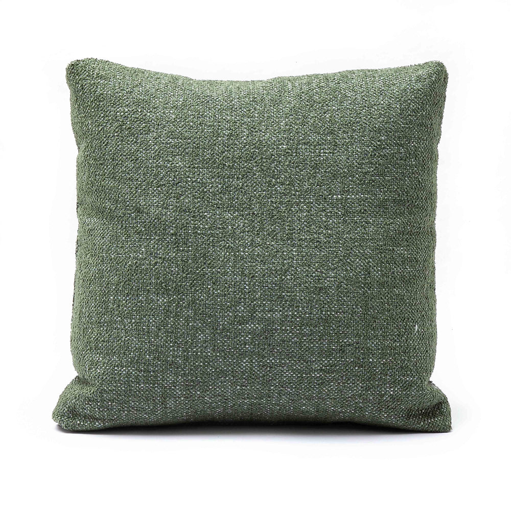 Malolo Green Basketweave Square Vegan-Down Throw Pillow Cover (16"-20") - 16" / Pillow Cover Only