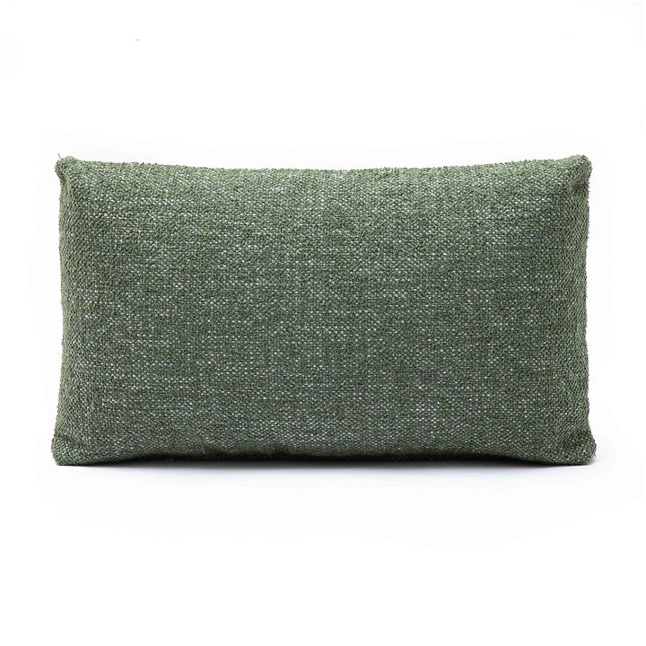 Malolo 20"X12" Green Basketweave Rectangular Vegan-Down Throw Pillow Cover - With Insert