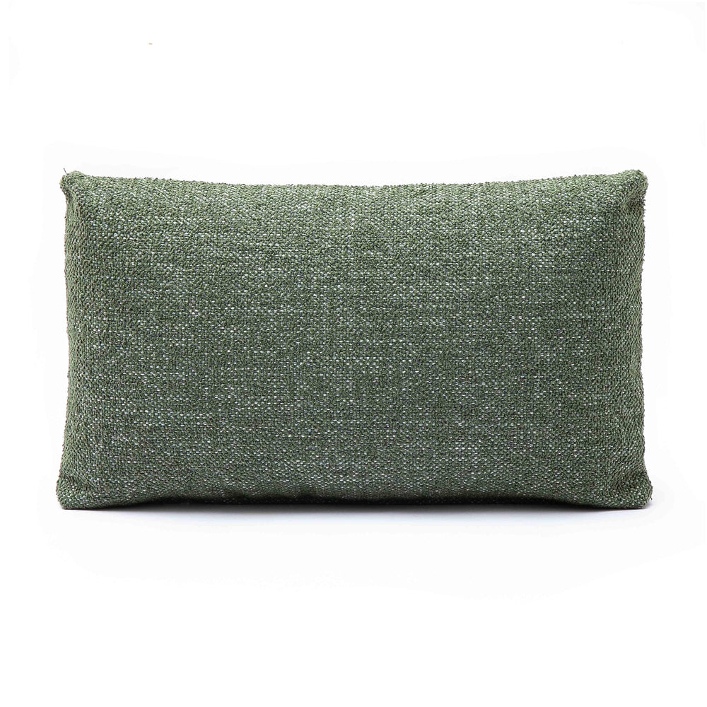Malolo 20"X12" Green Basketweave Rectangular Vegan-Down Throw Pillow Cover - With Insert