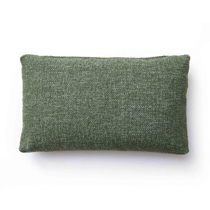 Malolo 20"X12" Green Basketweave Rectangular Vegan-Down Throw Pillow Cover - With Insert