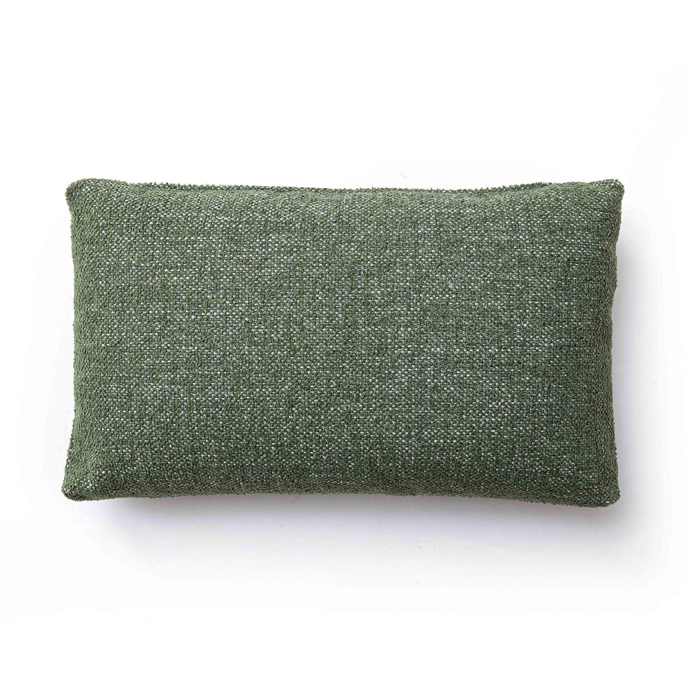 Malolo 20"X12" Green Basketweave Rectangular Vegan-Down Throw Pillow Cover - With Insert
