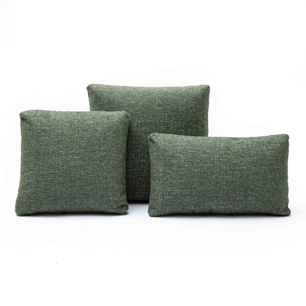 Malolo 20"X12" Green Basketweave Rectangular Vegan-Down Throw Pillow Cover - With Insert