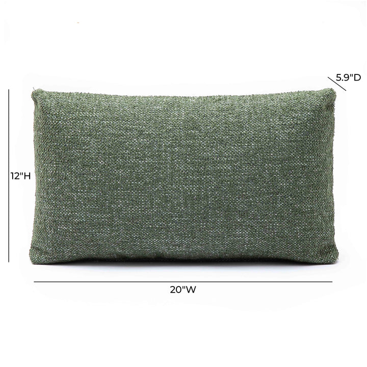 Malolo 20"X12" Green Basketweave Rectangular Vegan-Down Throw Pillow Cover - With Insert