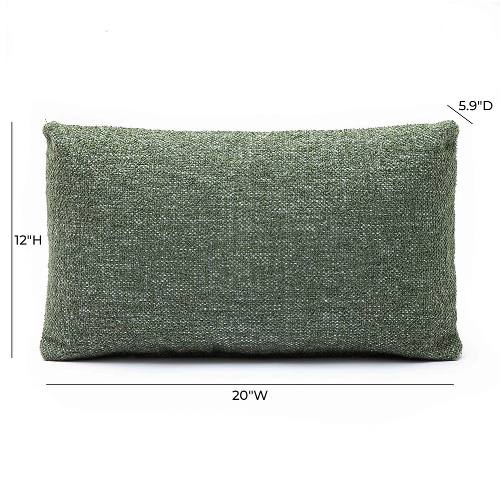 Malolo 20"X12" Green Basketweave Rectangular Vegan-Down Throw Pillow Cover - With Insert
