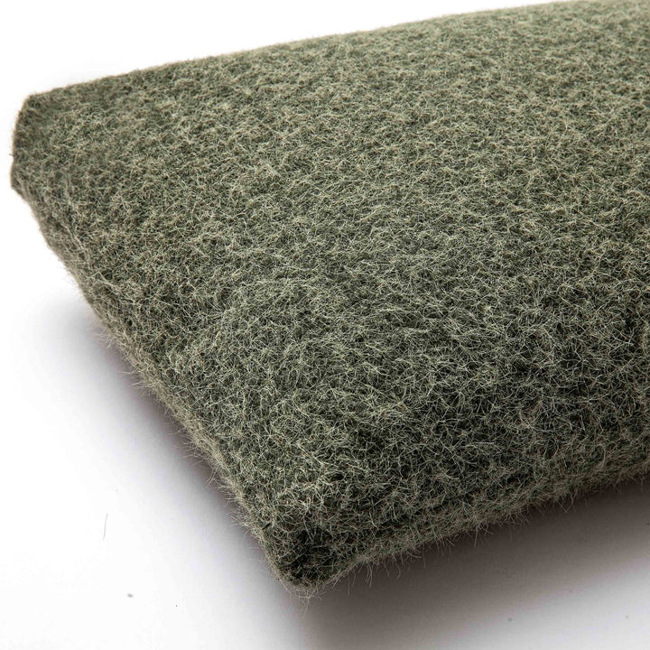 Malolo 20"X12" Long Mohair Rectangular Vegan-Down Throw Pillow Cover - Green / With Insert
