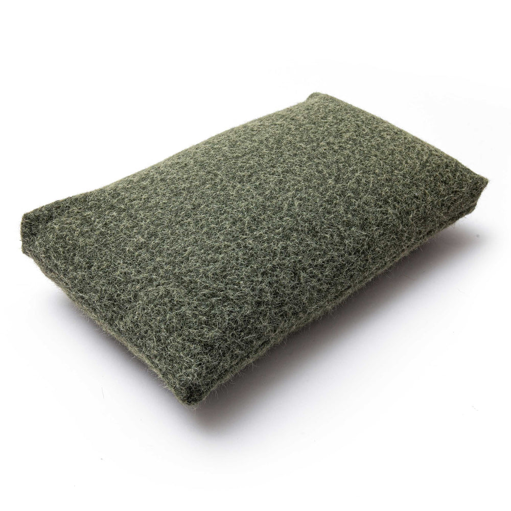 Malolo 20"X12" Long Mohair Rectangular Vegan-Down Throw Pillow Cover - Green / Pillow Cover Only