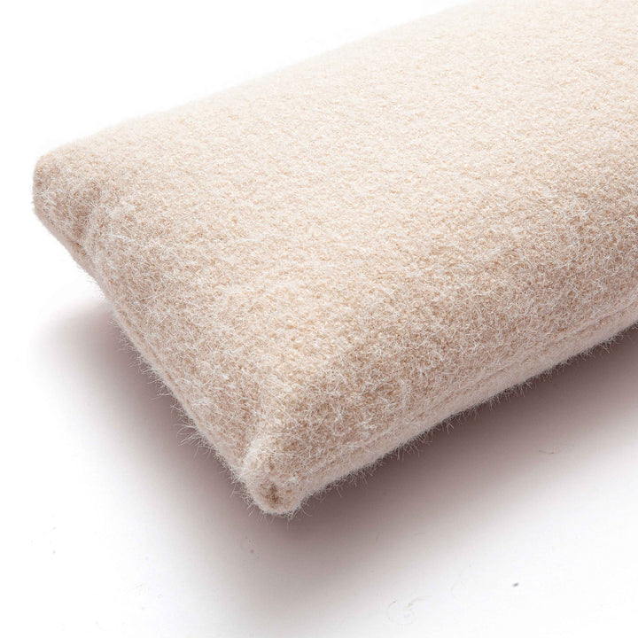 Malolo 20"X12" Long Mohair Rectangular Vegan-Down Throw Pillow Cover - Rose / Tan / With Insert