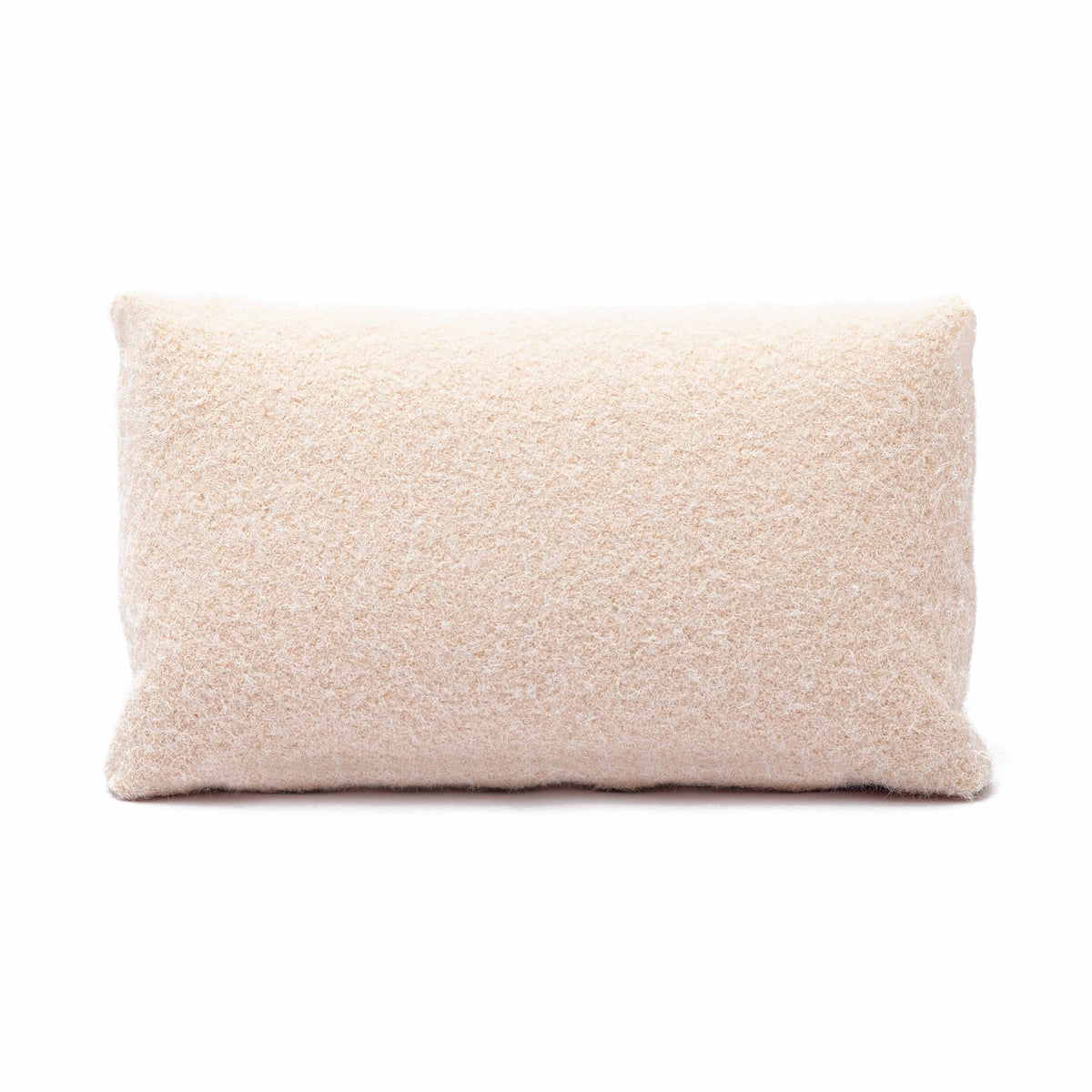 Malolo 20"X12" Long Mohair Rectangular Vegan-Down Throw Pillow Cover - Rose / Tan / Pillow Cover Only