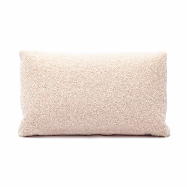 Malolo 20"X12" Long Mohair Rectangular Vegan-Down Throw Pillow Cover - Rose / Tan / Pillow Cover Only