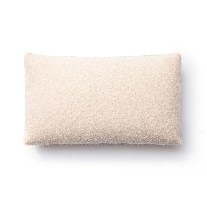 Malolo 20"X12" Long Mohair Rectangular Vegan-Down Throw Pillow Cover - Rose / Tan / Pillow Cover Only