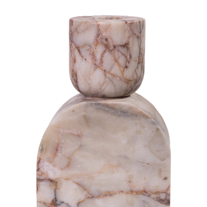 Marble White &amp;amp; Brown Foundation Candle Holder