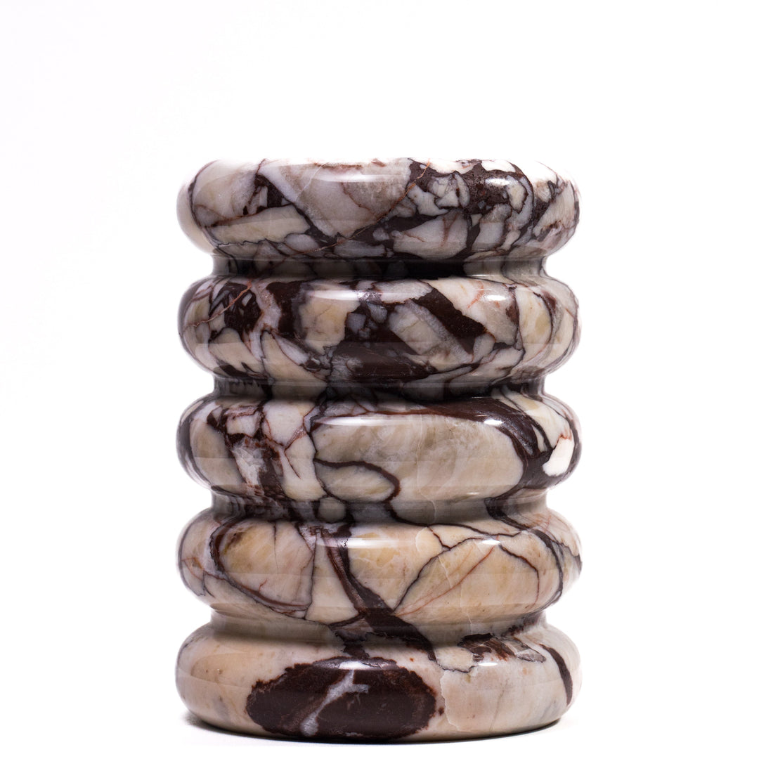 Marble Breccia Layered Decorative Vase