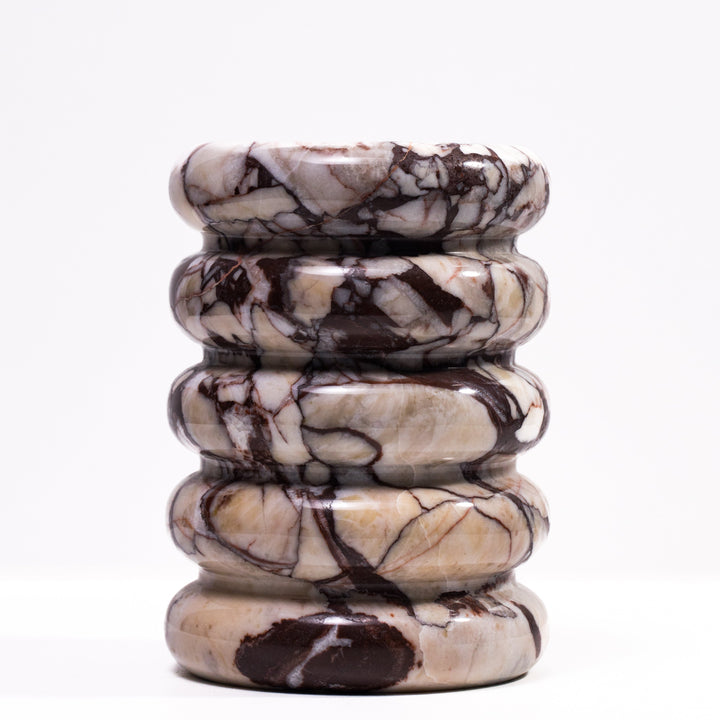 Marble Breccia Layered Decorative Vase