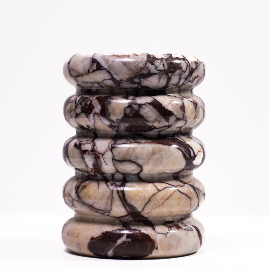 Marble Breccia Layered Decorative Vase