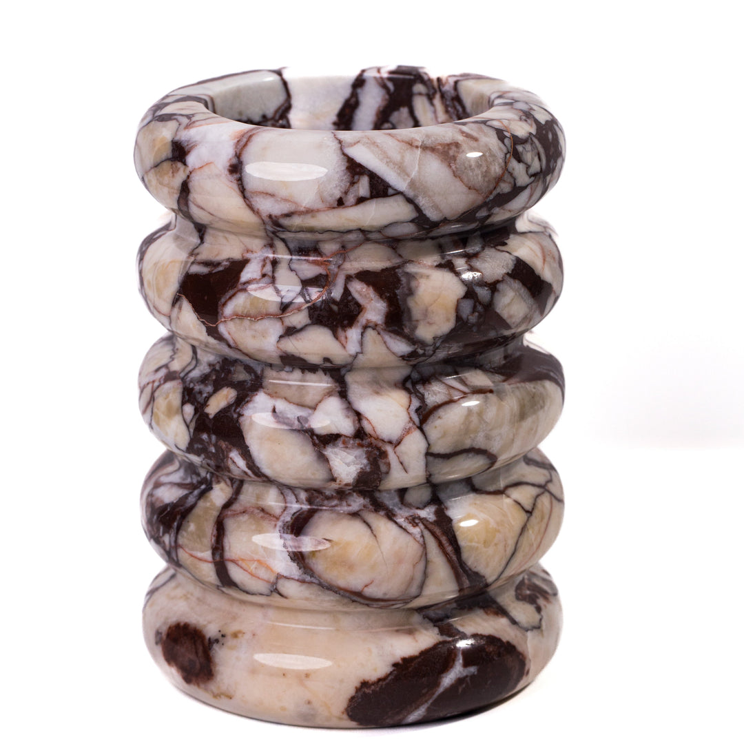 Marble Breccia Layered Decorative Vase