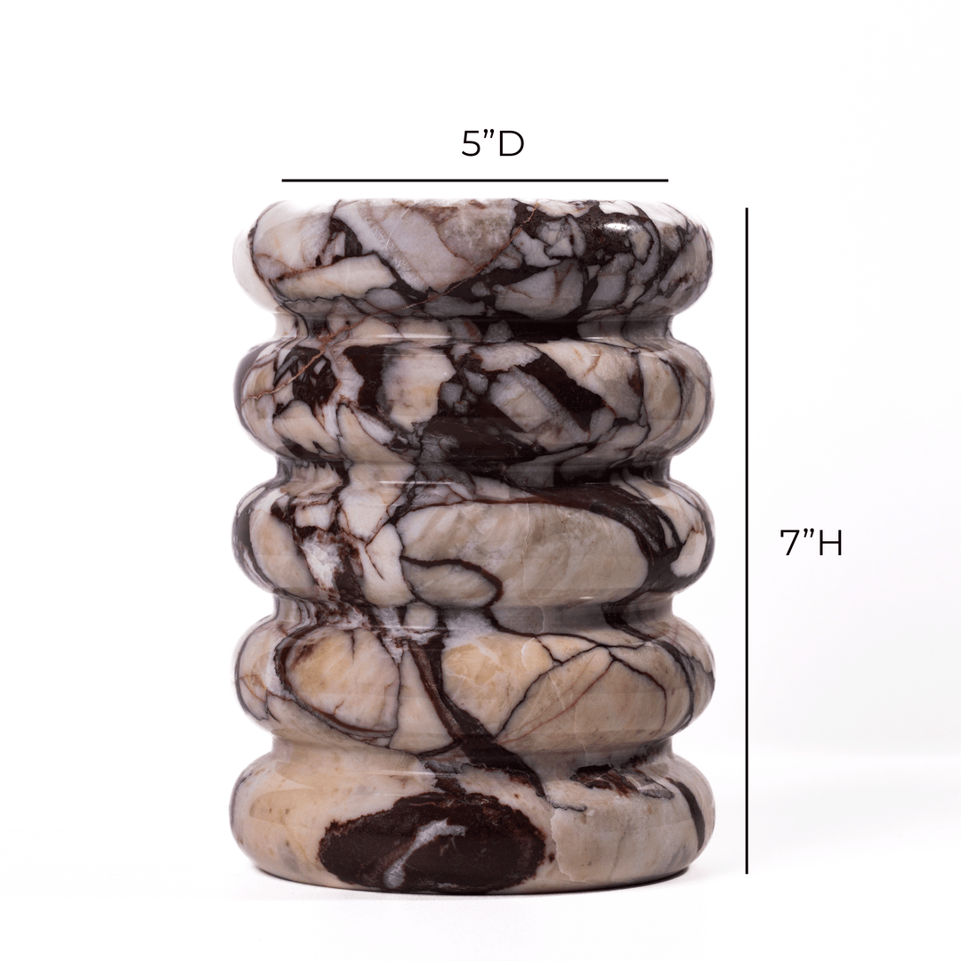 Marble Breccia Layered Decorative Vase