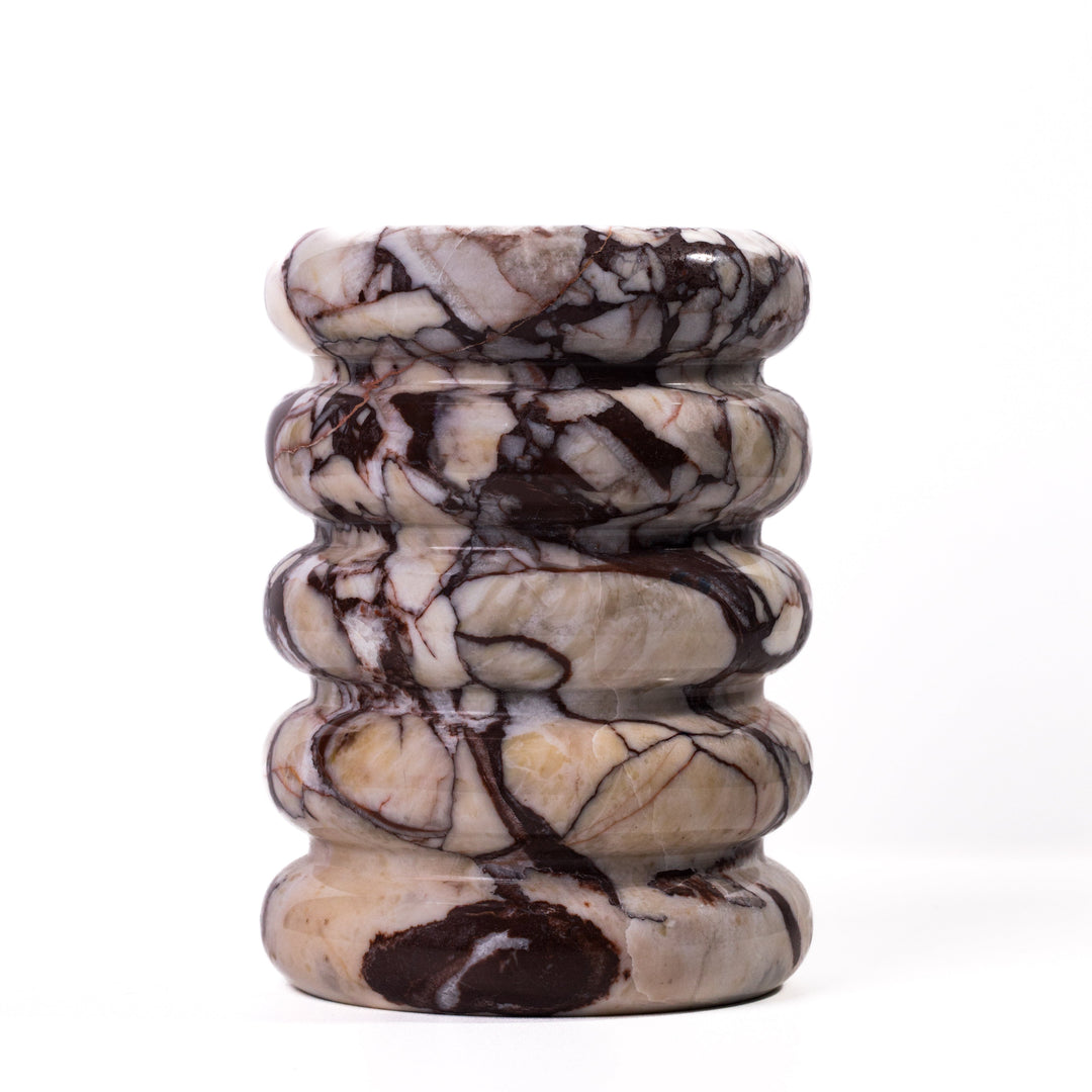 Marble Breccia Layered Decorative Vase